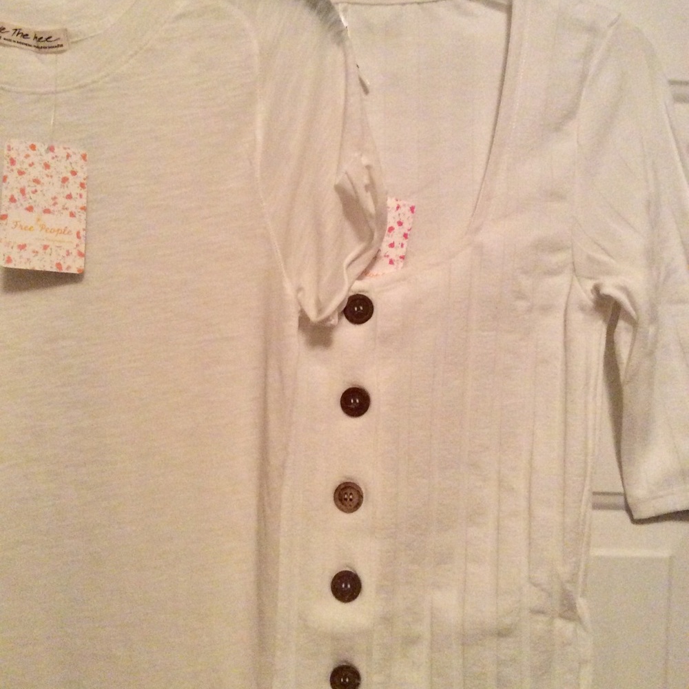 FREE PEOPLE Central Park Cardi NWT SZ S & M White - Picture 7 of 8